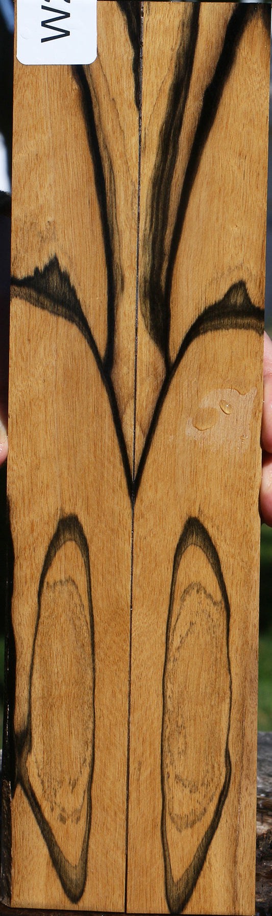 Black & White Ebony Bookmatched Knife Scales