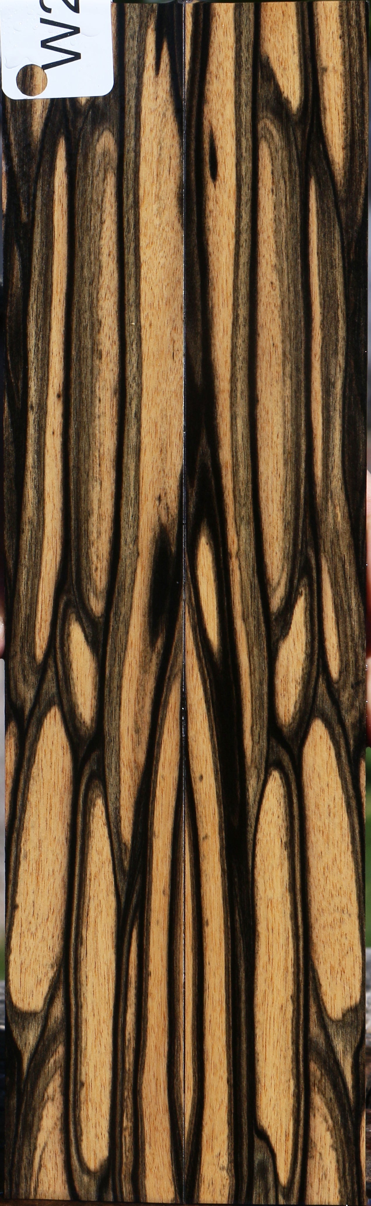 Black & White Ebony Bookmatched Knife Scales