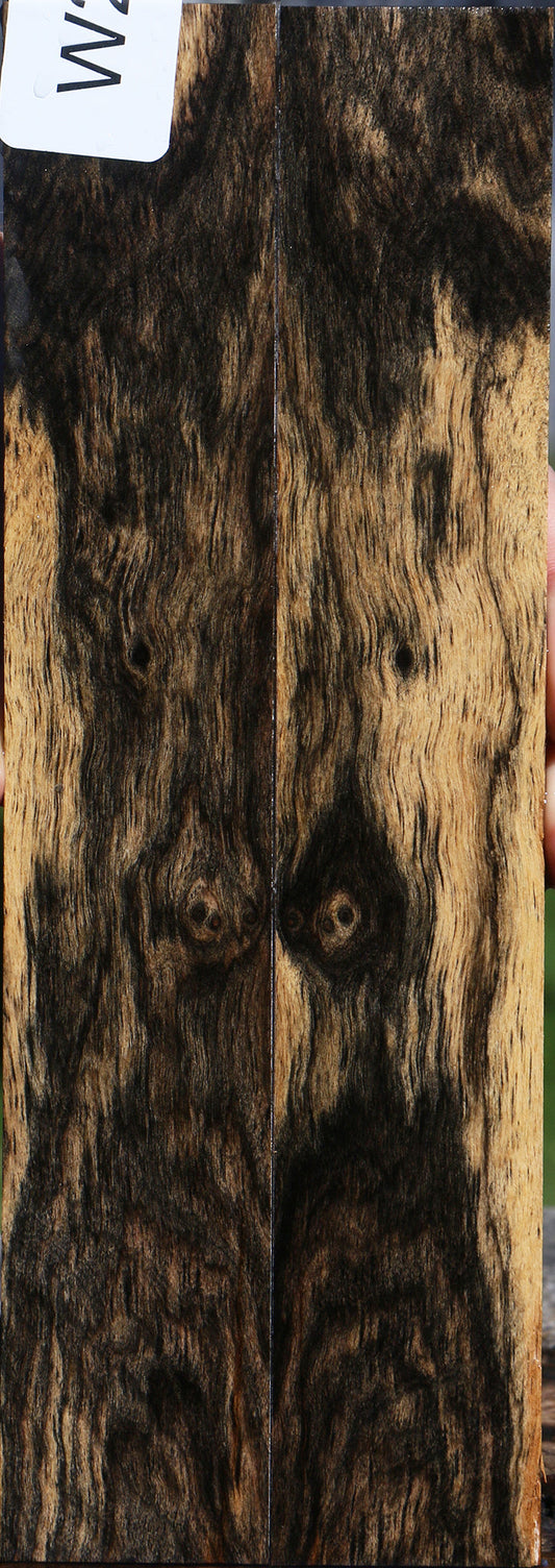 Black & White Ebony Bookmatched Knife Scales