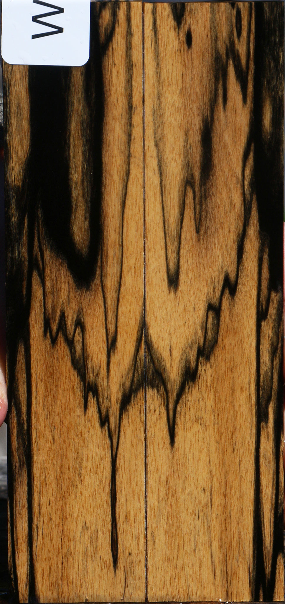 Black & White Ebony Bookmatched Knife Scales