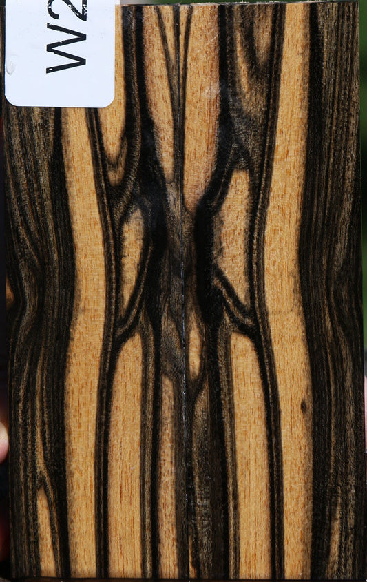 Black & White Ebony Bookmatched Knife Scales