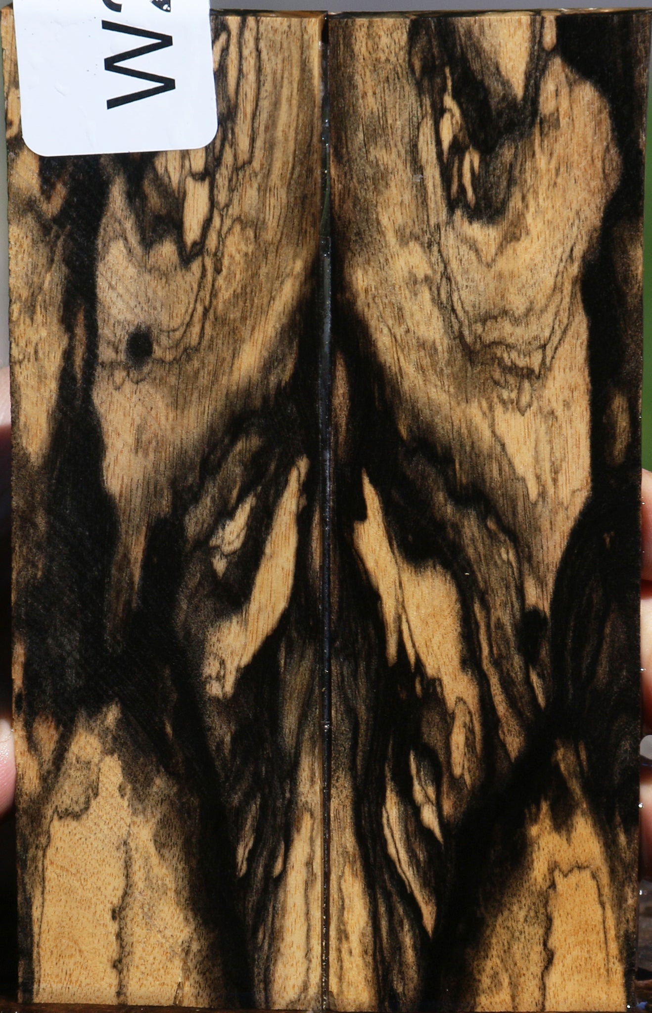 Black & White Ebony Bookmatched Knife Scales