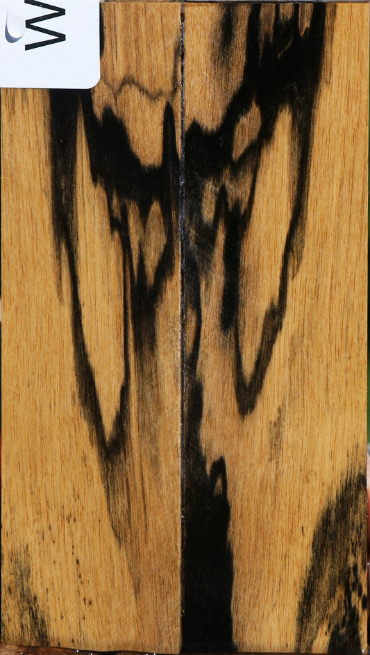 Black & White Ebony Bookmatched Knife Scales