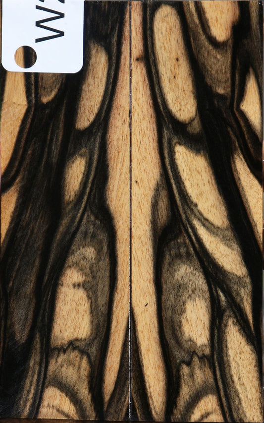 Black & White Ebony Bookmatched Knife Scales