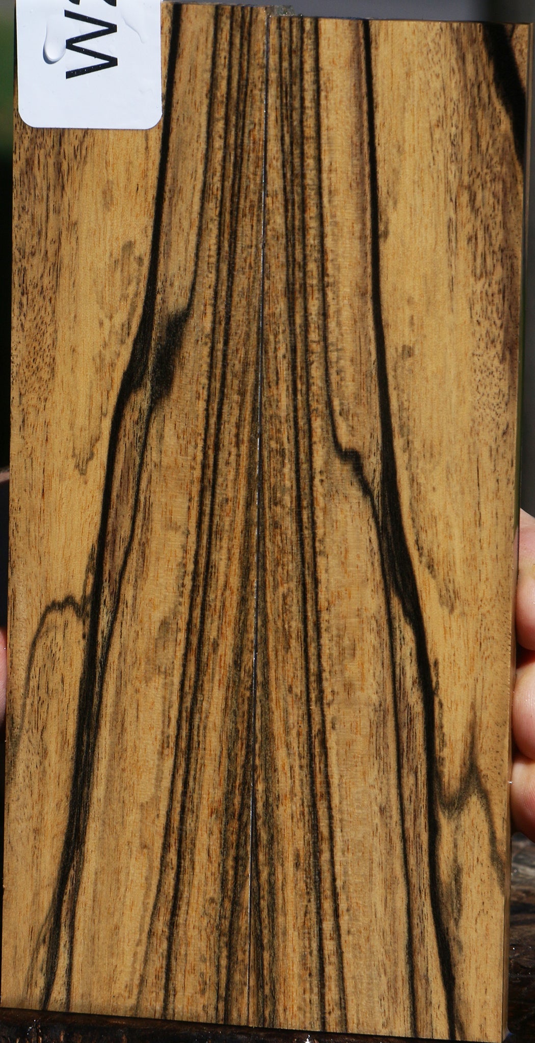 Black & White Ebony Bookmatched Knife Scales