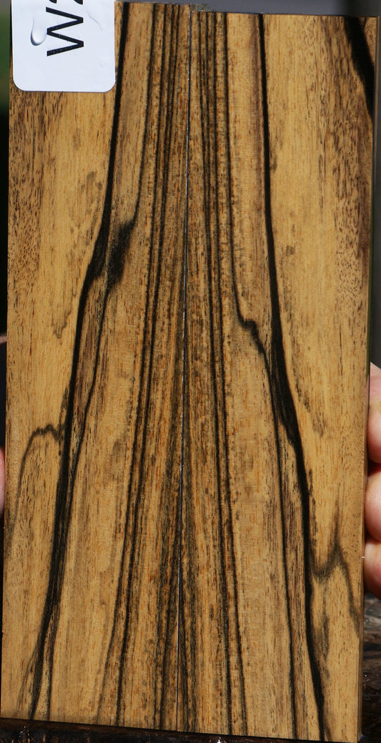 Black & White Ebony Bookmatched Knife Scales