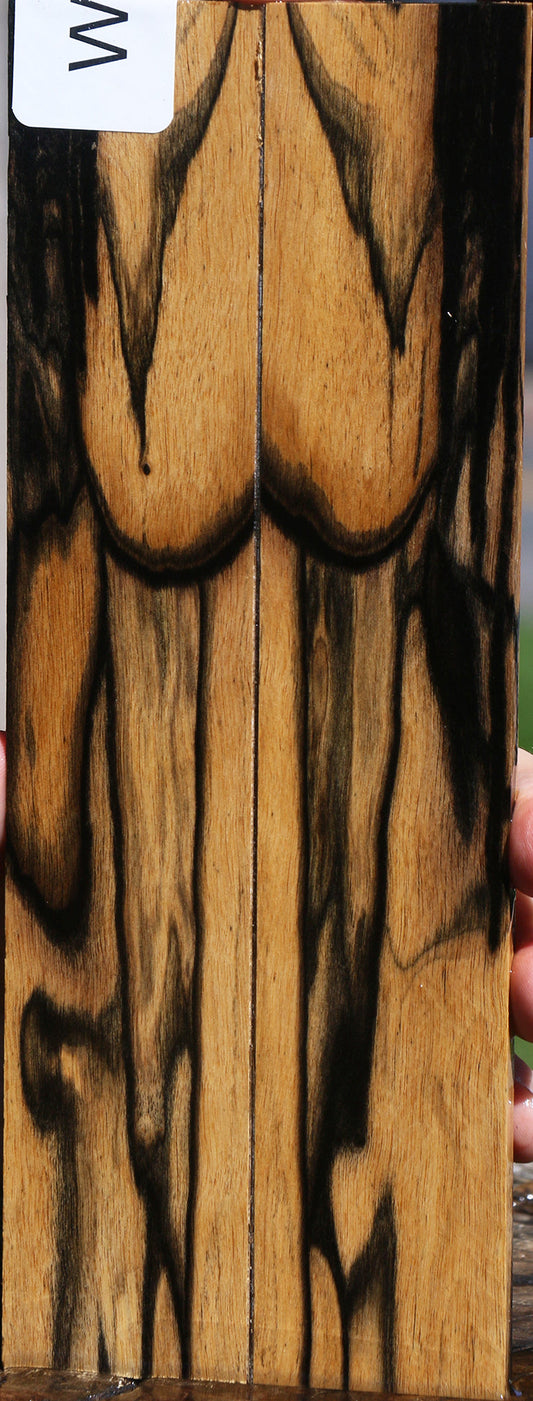 Black & White Ebony Bookmatched Knife Scales