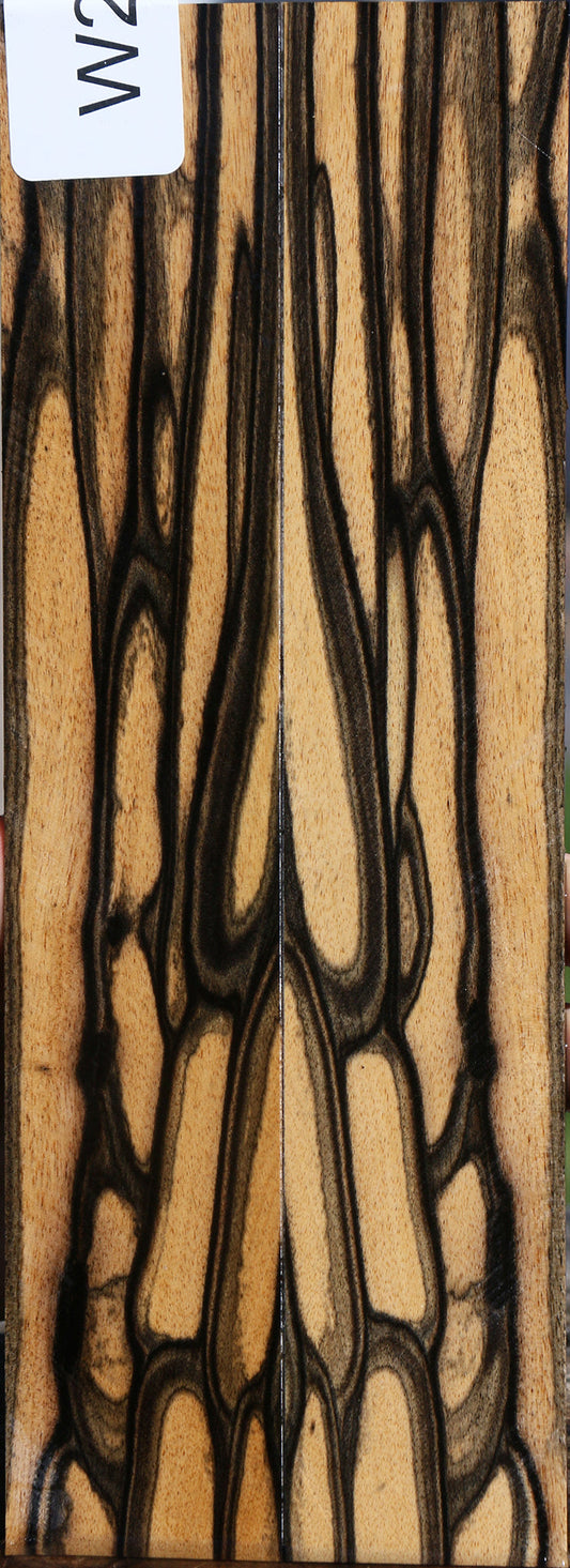 Black & White Ebony Bookmatched Knife Scales