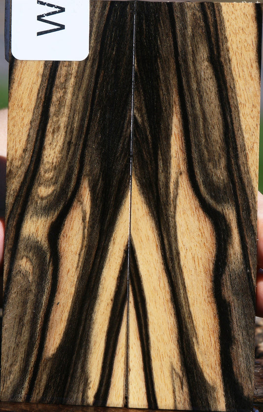 Black & White Ebony Bookmatched Knife Scales