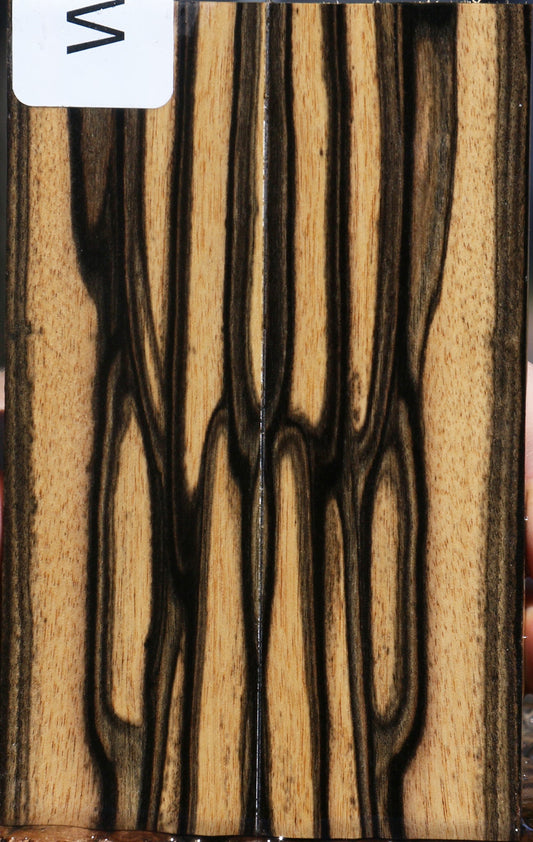 Black & White Ebony Bookmatched Knife Scales