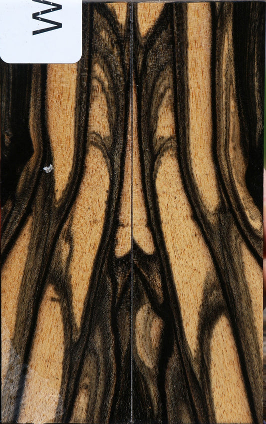 Black & White Ebony Bookmatched Knife Scales