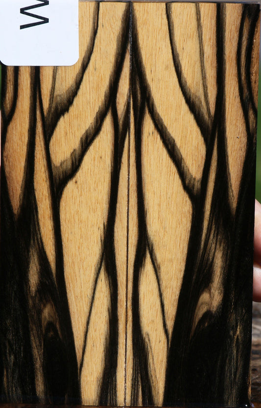 Black & White Ebony Bookmatched Knife Scales