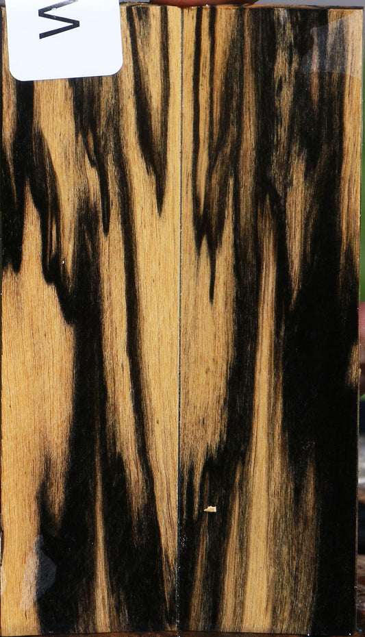 Black & White Ebony Bookmatched Knife Scales