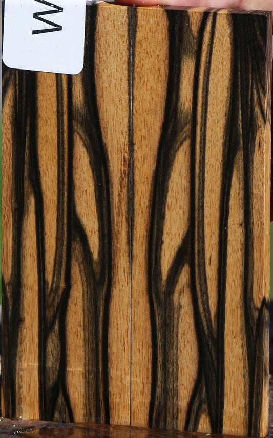 Black & White Ebony Bookmatched Knife Scales