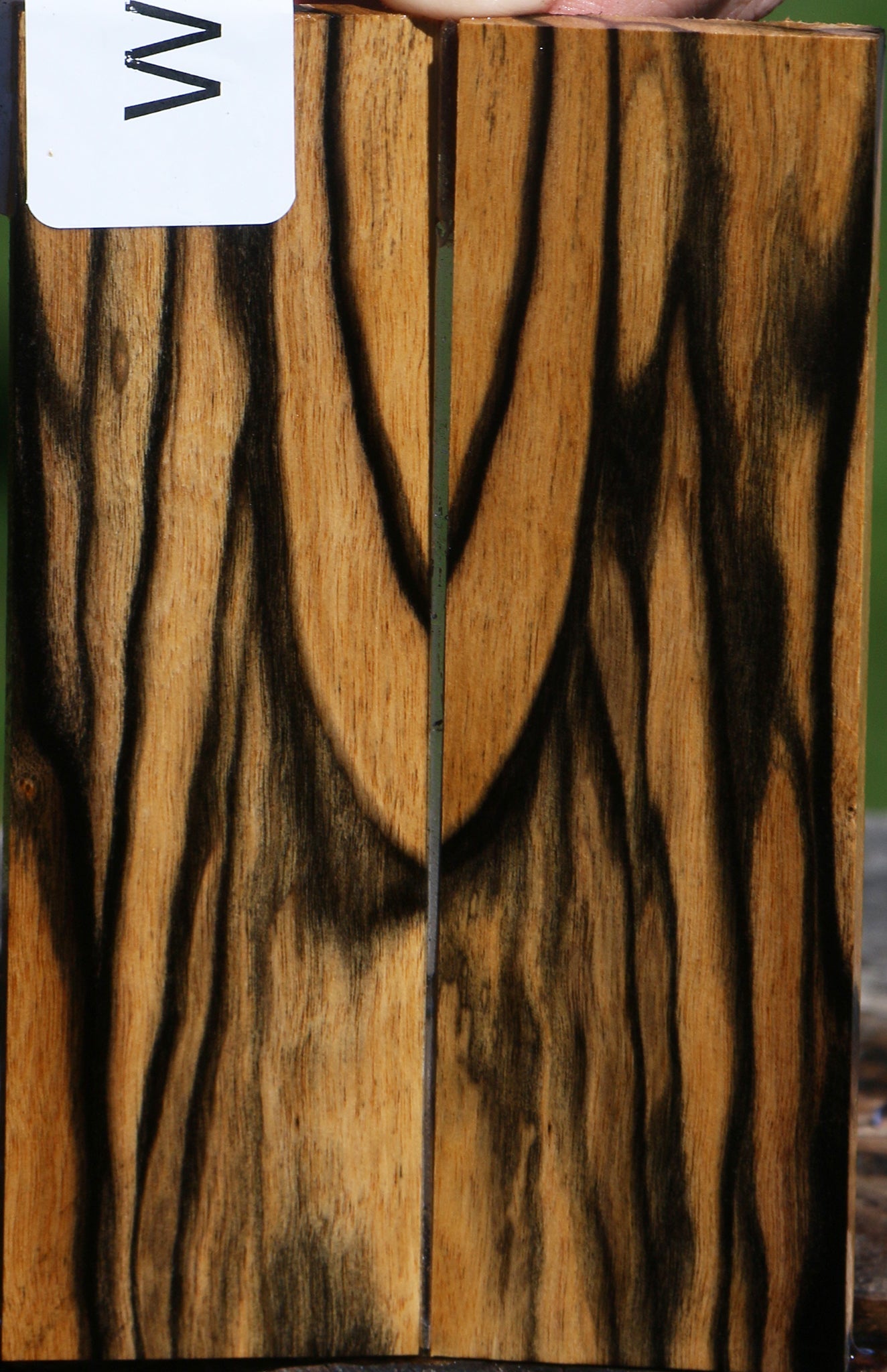 Black & White Ebony Bookmatched Knife Scales