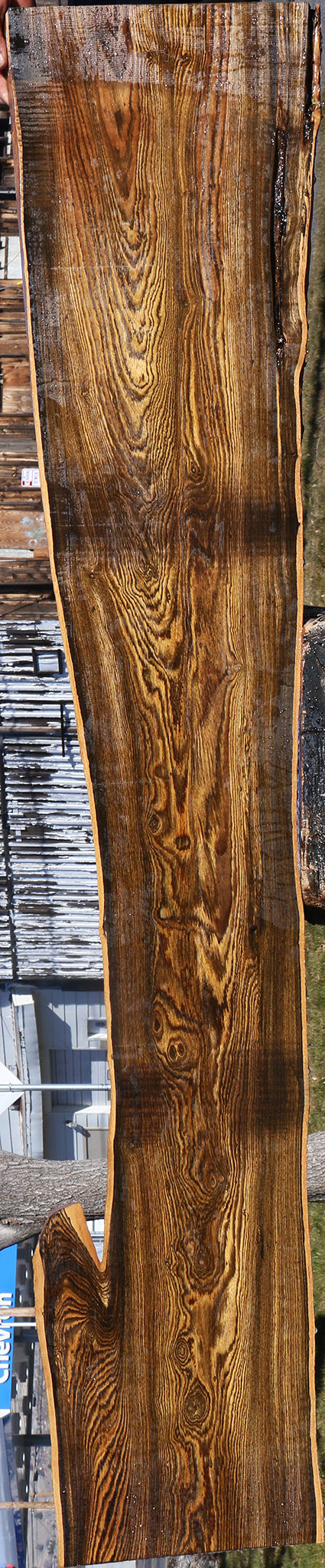 Figured Bocote Live Edge Slab (Free Shipping Excluded)
