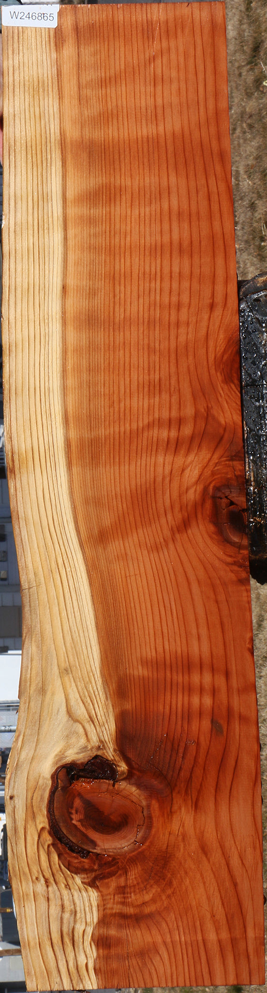 Figured Redwood Live Edge Mantel