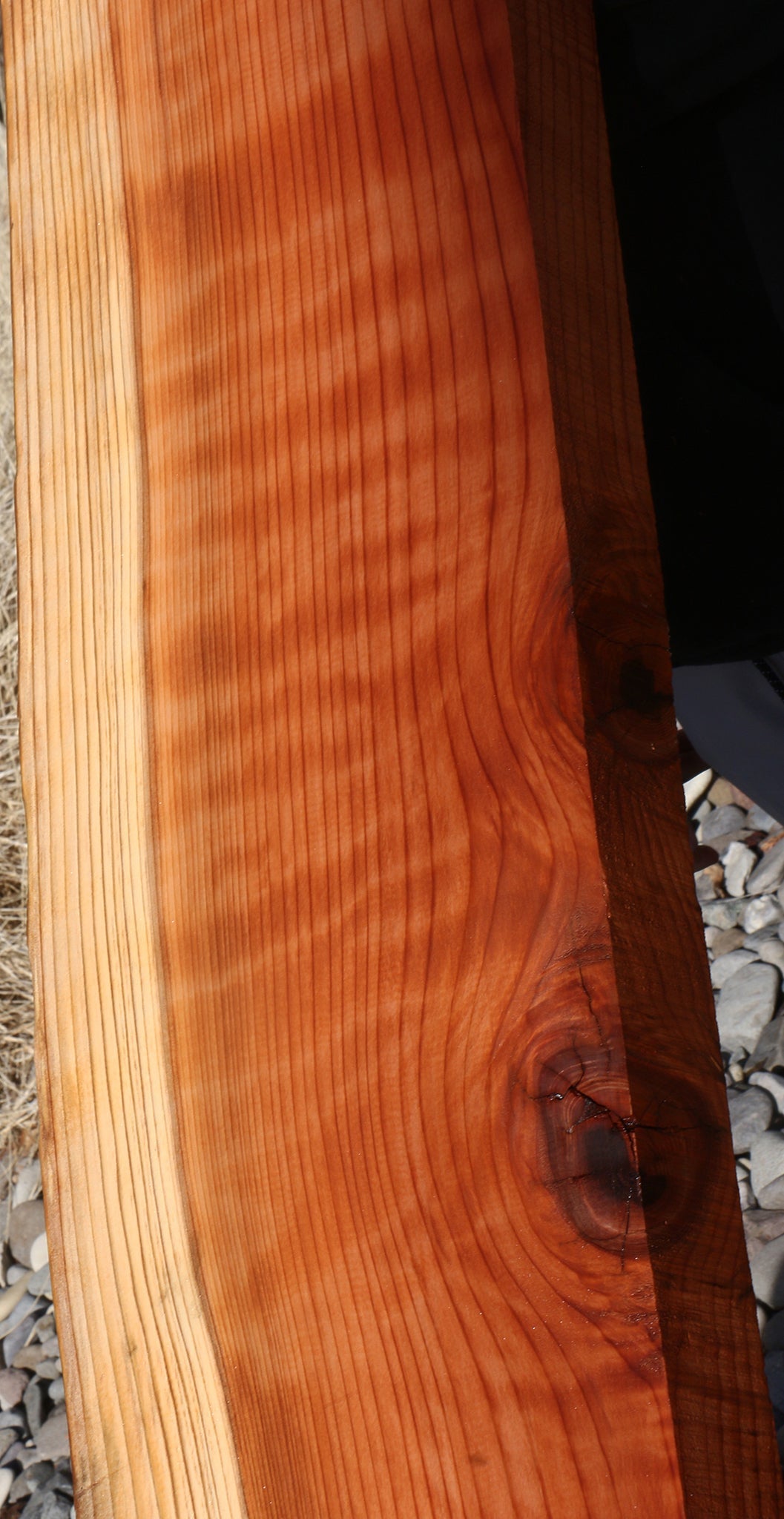 Figured Redwood Live Edge Mantel