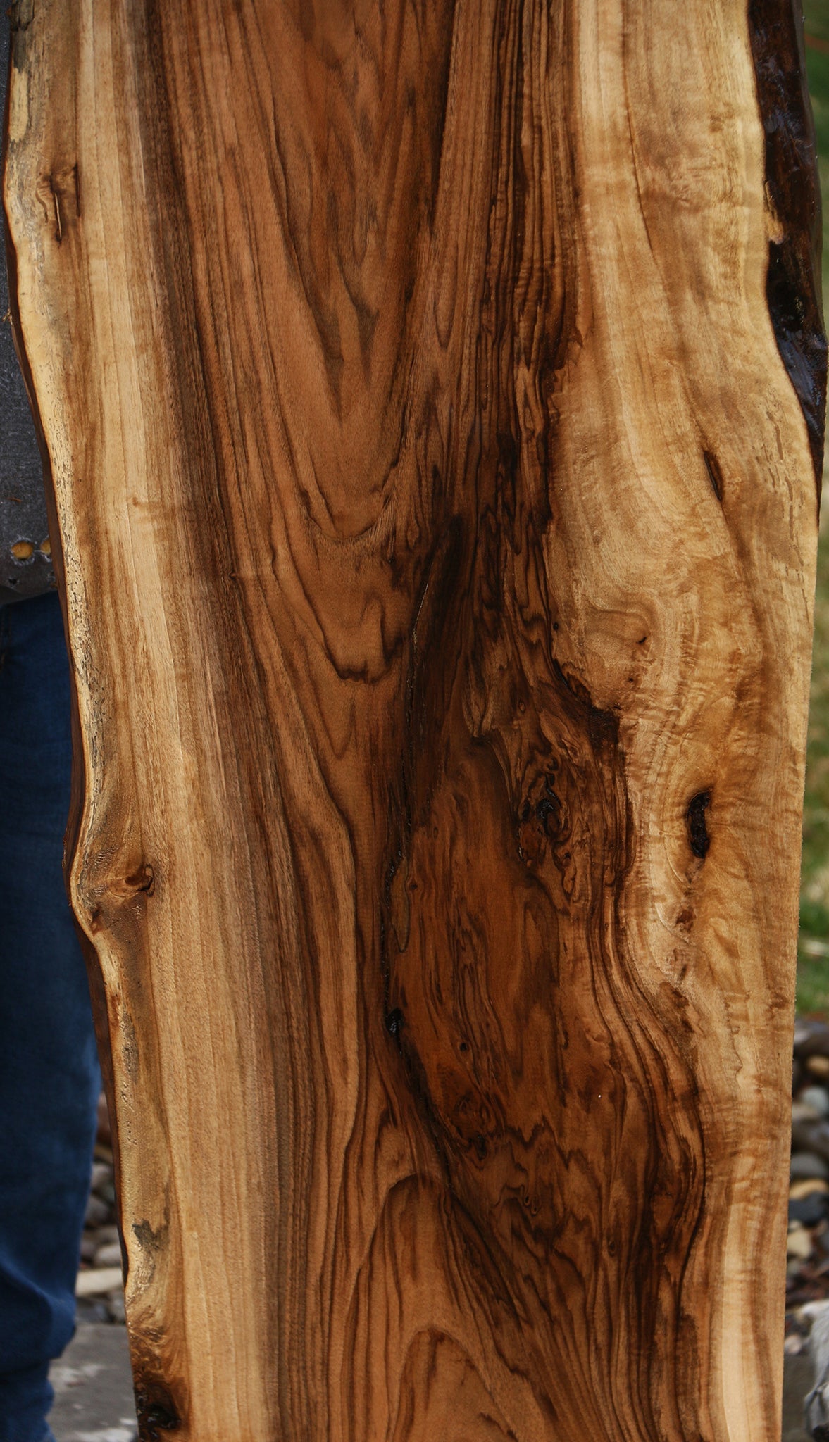 Figured English Walnut Live Edge Slab