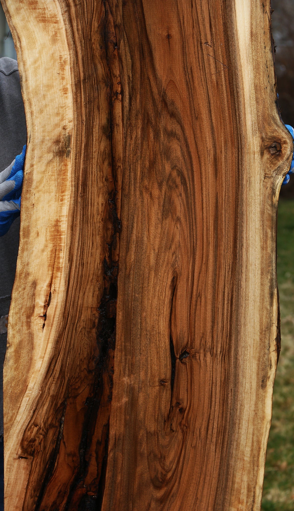 Figured English Walnut Live Edge Slab