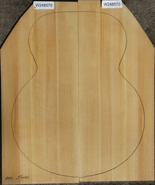Port Orford Cedar Jumbo Guitar Back Set