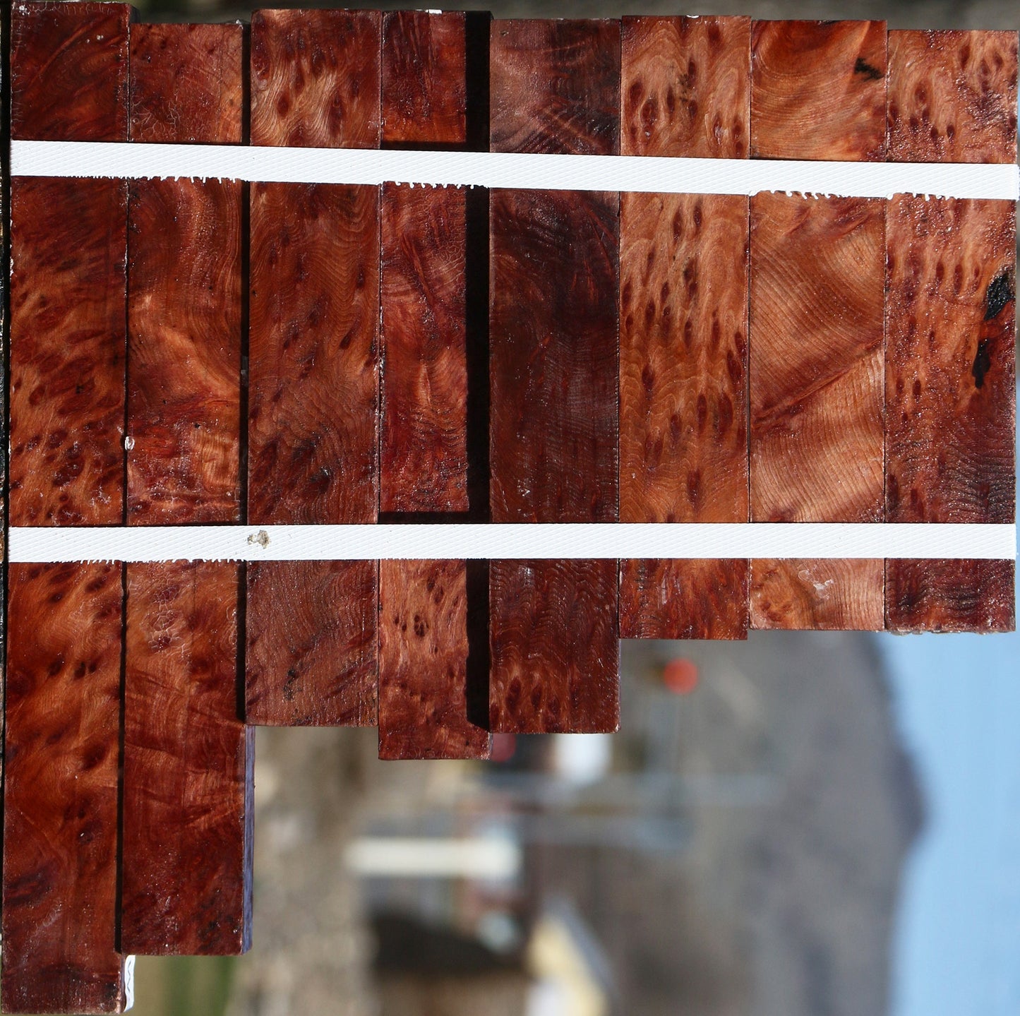Redwood Lace Burl Turning Square 8 Pack