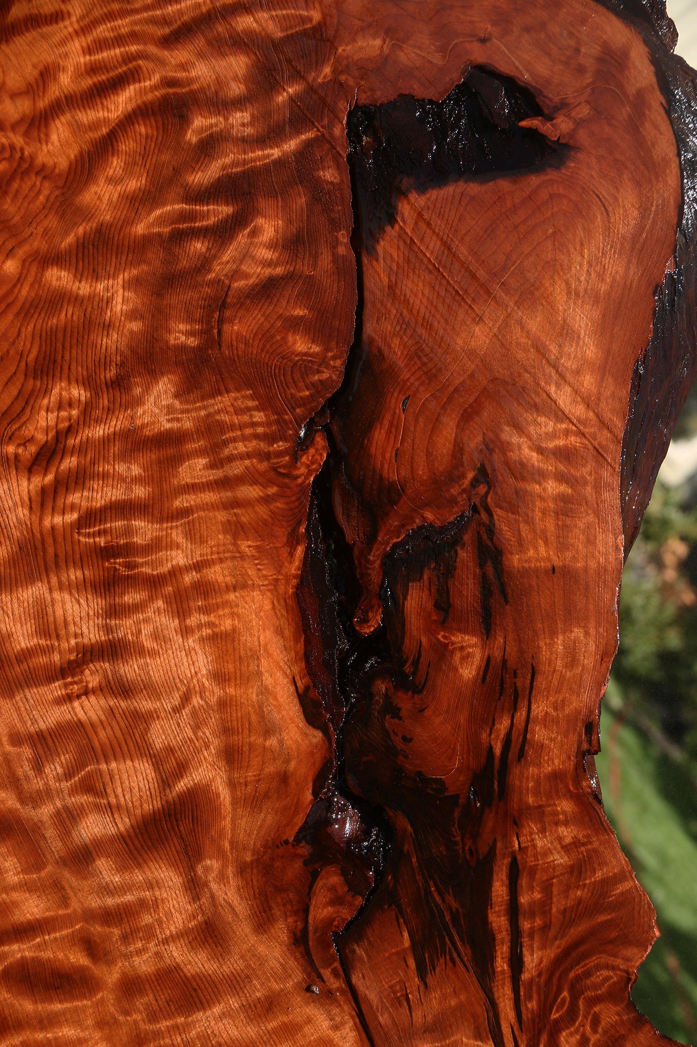 Extra Fancy Rustic Redwood Live Edge Slab