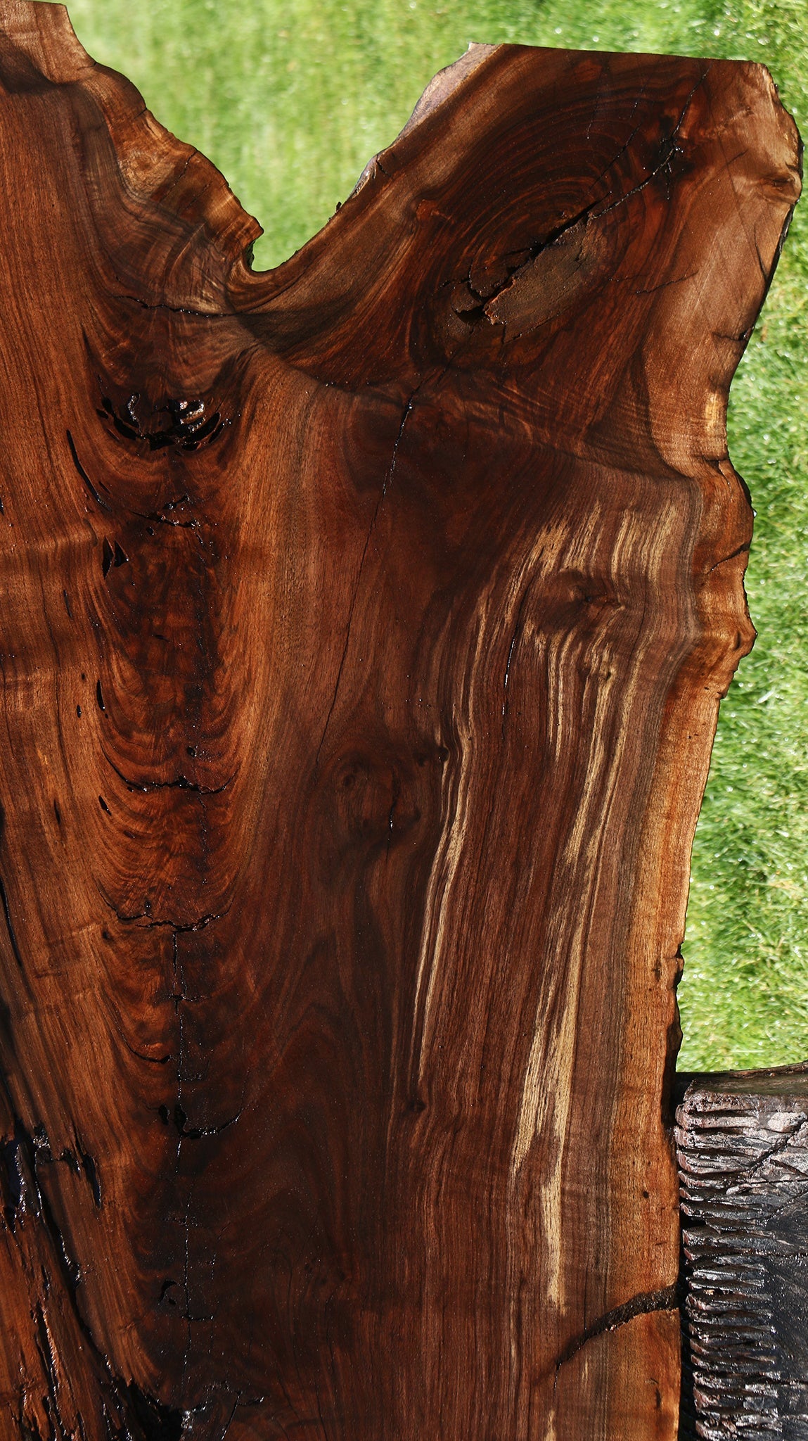 Figured Crotchwood Rustic Claro Walnut Live Edge Slab