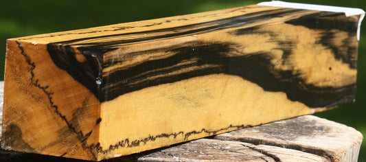Figured Black & White Ebony Turning Square