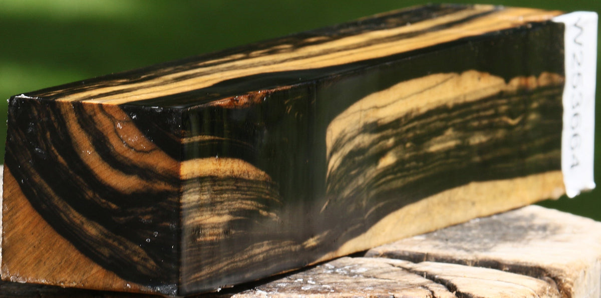 Extra Fancy Black & White Ebony Turning Square