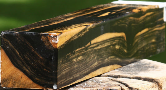 Extra Fancy Black & White Ebony Turning Square