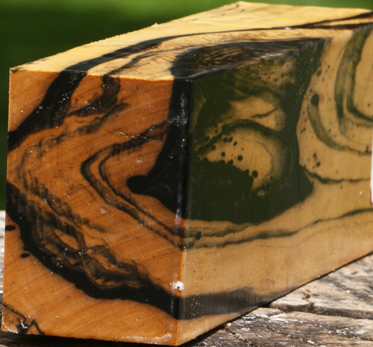 Extra Fancy Black & White Ebony Turning Blank