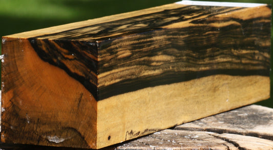 Figured Black & White Ebony Peppermill
