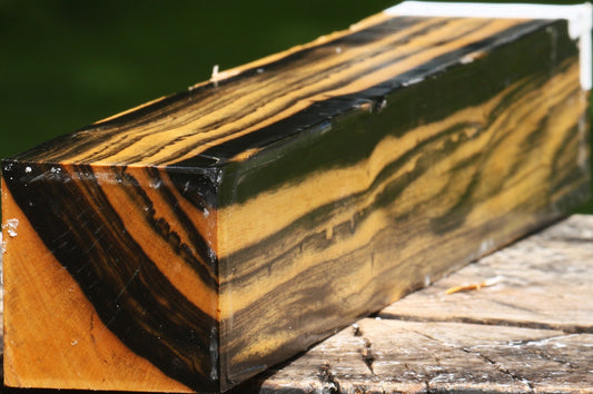 Figured Black & White Ebony Turning Square