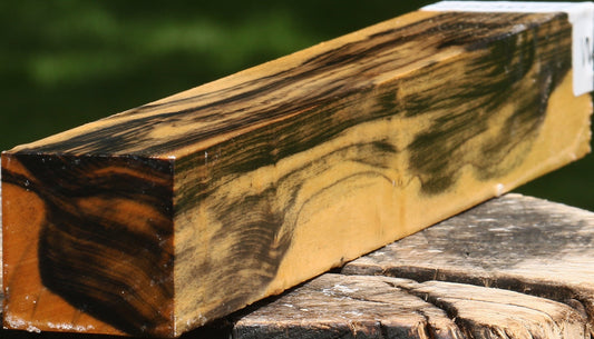 Figured Black & White Ebony Turning Square