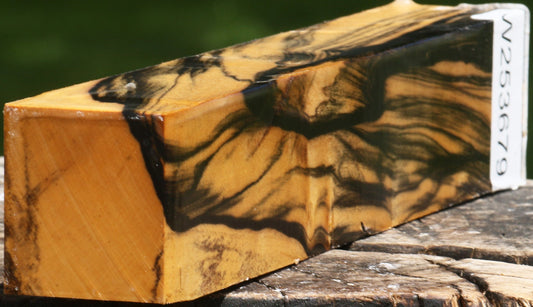 Extra Fancy Black & White Ebony Turning Blank