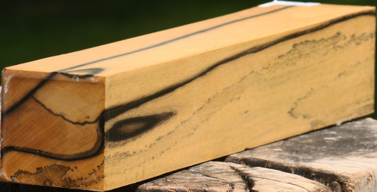 Figured Black & White Ebony Turning Square