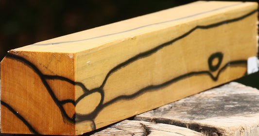 Figured Black & White Ebony Turning Square