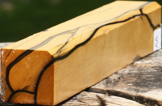 Figured Black & White Ebony Turning Square