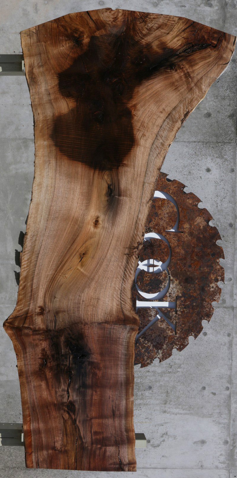 Rustic Grafted English/Claro Walnut Slab