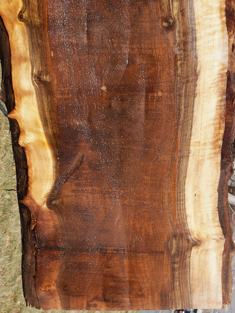 Extra Fancy Crotchwood Claro Walnut Rustic Live Edge Slab (Freight Shipping Required)