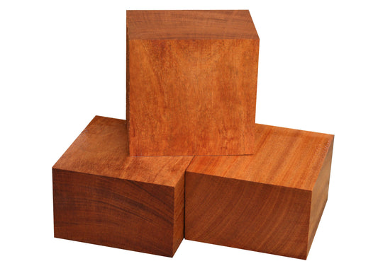 African Mahogany Bowl Blank (6" x 6" x 4")